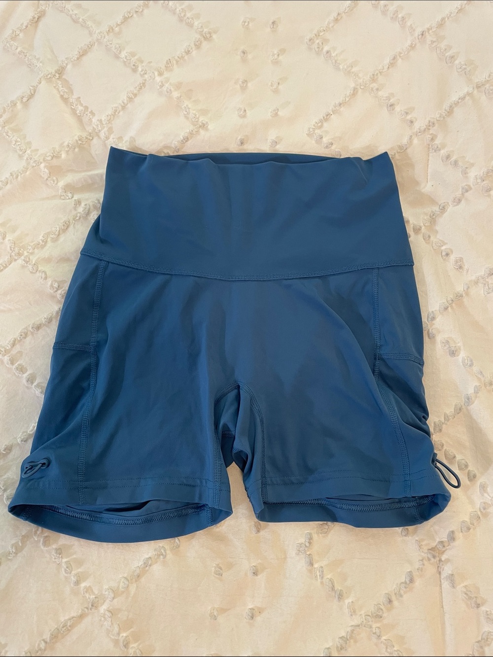 Women’s High-Waist Bike Shorts — Teal Blue